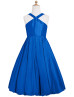Royal Blue Taffeta Unique Junior Bridesmaid Dress